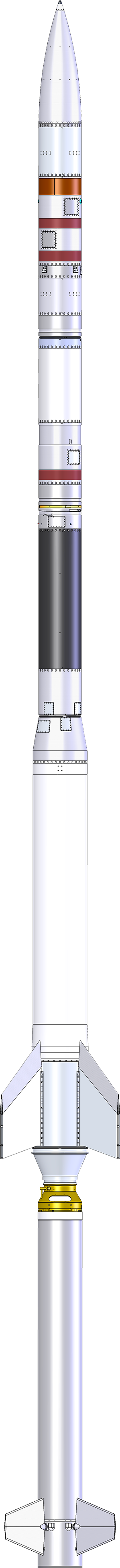Drawing of the Oriole sounding rocket.